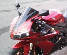 Windschutzscheibe Racing Yamaha R1 2004 2005 2006 Double Krümmung Schwarz