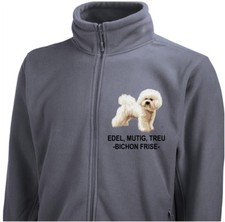 Fleecejacke Jacke BICHON FRISE BODY Stickerei by Siviwonder Hund