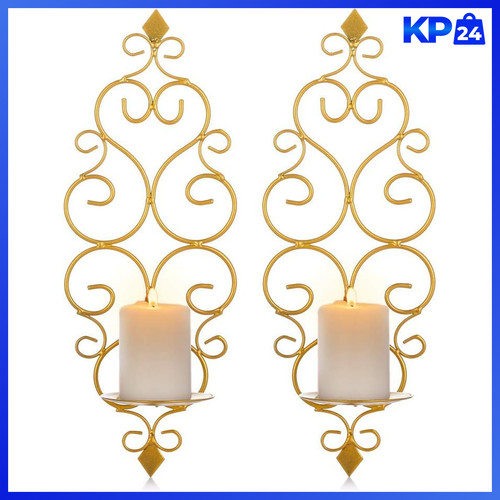 Wandkerzenhalter 2er set gold - wandkerzenhalter,