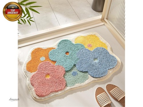 Badematte 45x70cm bunte blumen - badematte,