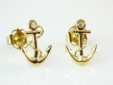 333 Gold Ohrstecker Anker