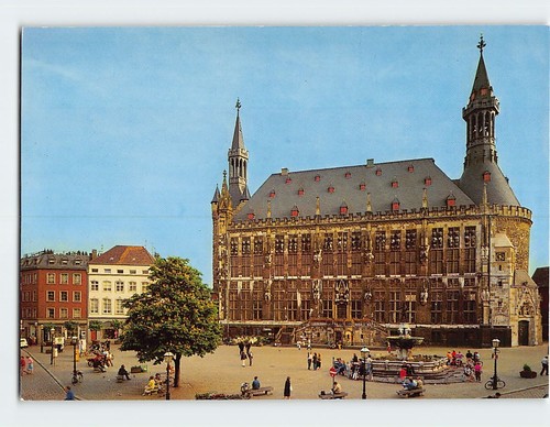 Postcard rathaus bad aachen - postcard,