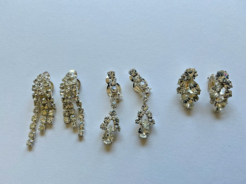 Paar ohrclips strass - paar,