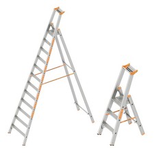 Layher Stufenstehleiter einseitig begehbar Topic 1064 Aluleiter Stehleiter