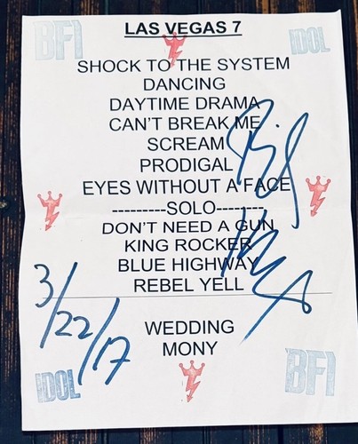 Billy idol setliste vegas - billy, „vegas