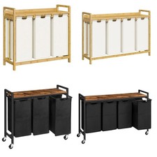 HOOBRO Wäschekorb Wäschesammler 3 Fächer Wäschesortierer Wäschesack Wäschebox 