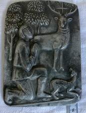 Ältere   Relief Platte   Eisen - Hubertus,
