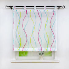 Raffrollo mit Schlaufen Raffgardine ohne Bohren Küche Gardinen Modern Voile