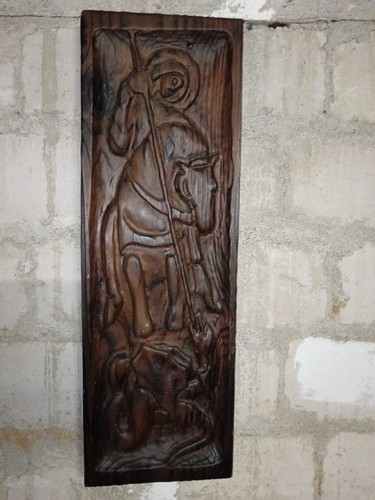 Handgeschnitztes holzrelief - handgeschnitztes,