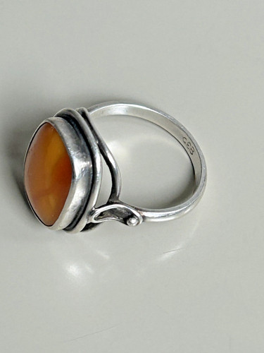 Ring 835 silber bernstein - 835,