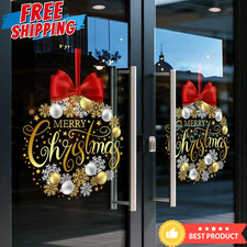 1 Stück Weihnachten Fensteraufkleber Weihnachtsdeko Glasklammern Aufkleber Schleife Ladendeko