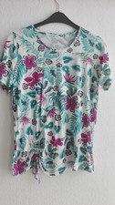 Bluse Weiß mit Blumenmuster Marke Canda Größe M