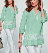 Sommer Tunika Bluse mint oder