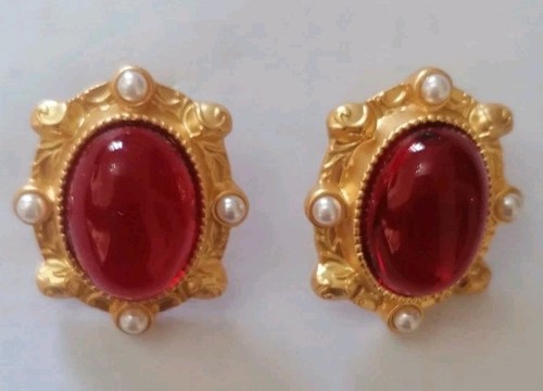 Monet ohrringe vintage rubin - monet, vintage,