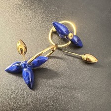 Louis Vuitton Ohrringe Ohrstecker Gold Blau mit OVP