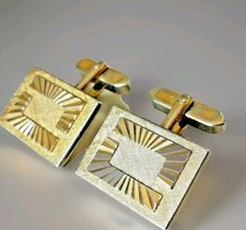 Vintage Designer Herren Manschettenknöpfe 70er 70s Metall vergoldet Cufflinks 