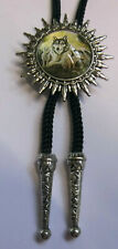 Bolotie Halskette Wolf wölfe Necklace Indianer Western Krawatte 