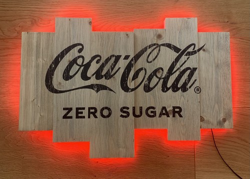 Coca cola zero leucht holz - coca,