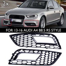 Paar Kühlergrill Blende Nebelscheinwerfer für Audi A4 B8.5 2013-2016 Schwarz