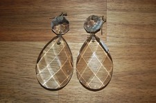 2 Glas Tropfen mit Schliff