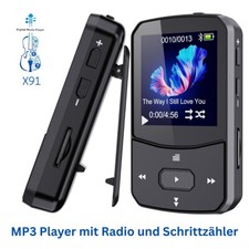 MP3 Player Bluetooth Sport 64 GB mit Clip, HiFi Sound, Radio, Schrittzähler X91