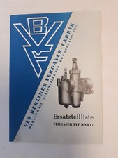 Original Ersatzteilliste Vergaser BVF Typ KNB 17 - 4 5 6 7 IFA MZ RT 125