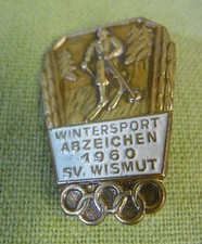 Abzeichen - SV. Wismut - Wintersport Abzeichen - 1960 - Eisen - goldfarben