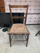 Holzstuhl Korbsitz Vintage