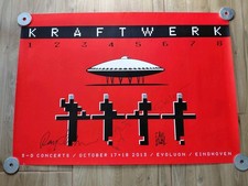 Altes signiertes KRAFTWERK Tour Poster Plakat Eindhoven 2013 Autogramm 