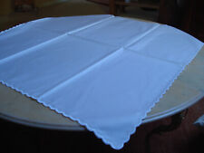 elegante weiße schlichte Tischdecke 90/90 mit Feston Schweiz reine Baumwolle top