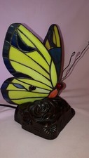 Lampe Tischlampe HONSEL Tiffany Stil Schmetterling H/B/T 23/12/16 cm Vintage  