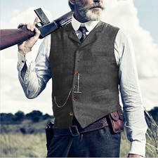 Braun Herren Jagd Tweed Weste