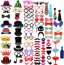 89x Party Photo Foto Booth photobooth Fotokabine Selfie Requisiten, Schnurrbart 