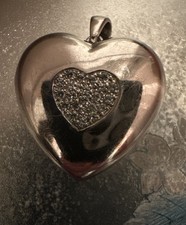 Anhänger Herzmedaillon, Silber 925, 26x26 mm, Öse 5x4 mm,