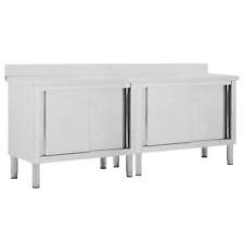 Arbeitsschrank mit Schiebetüren Arbeitstisch Gastro Schrank Edelstahl vidaXL