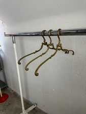 3er-Set Antike Kleiderbügel aus massivem Messing – edles Jugendstil-Design