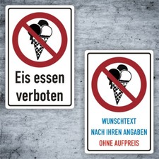 Verbotsschild Eis essen