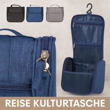 Reise Kulturtasche zum Aufhängen | wasserdicht | faltbar | mit Haken & Fächern
