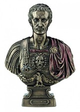 Römische Julius Caesar Büste 19cm Bronze-Finish Harz, Hergestellt IN Italien