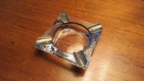 Aschenbecher glas versilberter - glas,