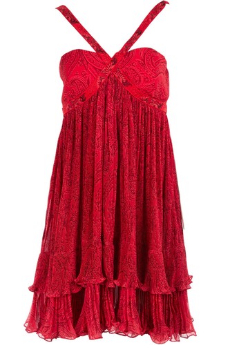 Etro rotes chiffon minikleid - rotes,
