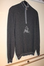 Hammerschmid Herren Trachtenpulli Pullover Strickpulli Polo Wollpulli L grau 