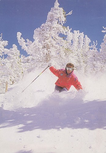 Postkarte abfahrt ski - abfahrt,