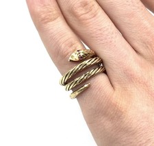 18kt Gold Ring Rubin Schlangen