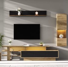 Wohnwand TV-Schrank Vitrine