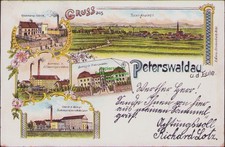 164214 AK Peterswaldau a. d. Eule Litho 1899 Reichmanns-Fabrik Total-AnsichtSpin