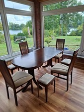 Ausziehtisch MAHAGONI |4Stühle |4Hocker