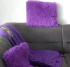 Decke Plus 4 sofakissen,lila 150x200 cm,Kissen 45x45 Cm 