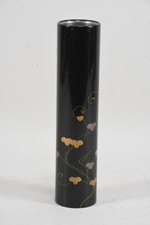 Q43D04- Asiatika Vintage Metall Lack Blumenvase Japan