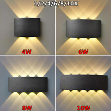 1-10er LED Wandleuchte Außen Innen Wandlampe Up Down Flur Strahler Licht 4W-10W 